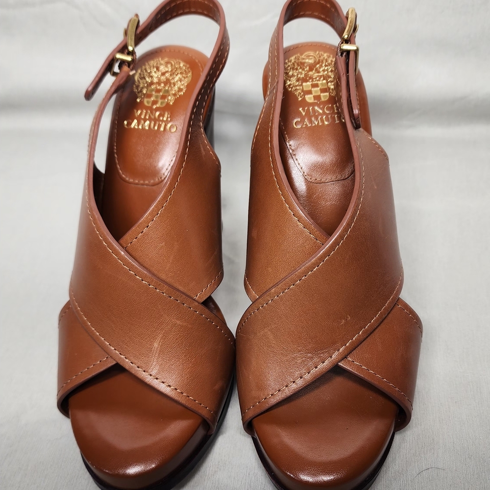 Vince Camuto Brown Leather Women's Sandals